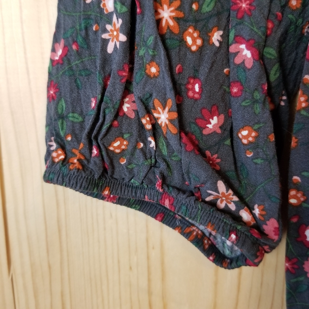 Matilda Jane Afternoon Stroll Floral Pleated Front Semi Button Shirt - Picture 6 of 14